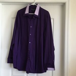 Milano Moda Elegant Purple Dress Shirt for Men 18.5